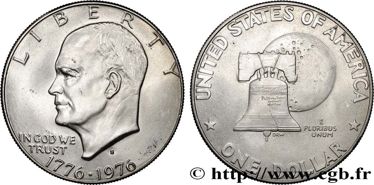 ÉTATS-UNIS D AMÉRIQUE 1 Dollar Eisenhower Bicentenaire 1976 San Francisco SUP 