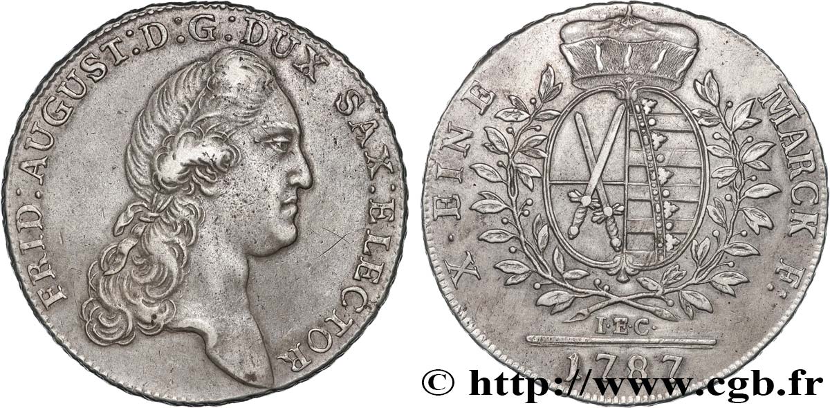 GERMANY - ELECTORATE OF SAXONY - FREDERICK-AUGUSTUS III Thaler  1787 Dresde AU 