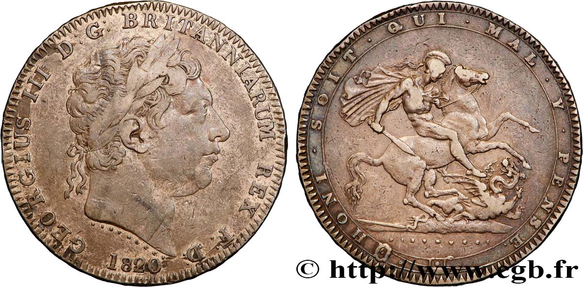 VEREINIGTEN KÖNIGREICH 1 Crown Georges III 1820  SS 