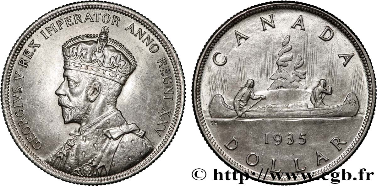 CANADA 1 Dollar Georges V jubilé d’argent 1935  AU 