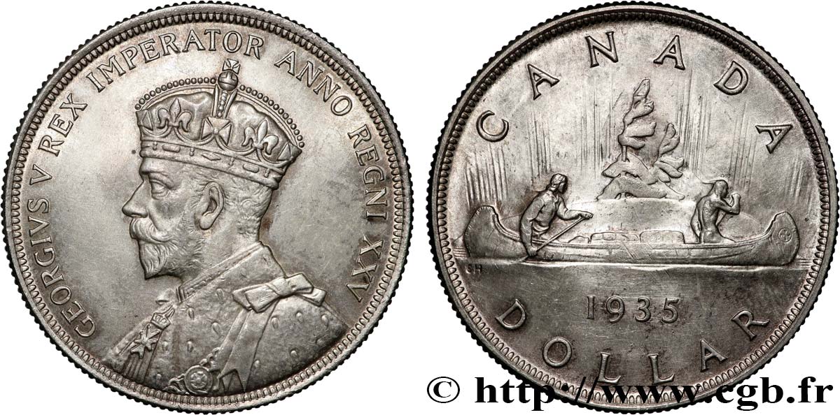 CANADA 1 Dollar Georges V jubilé d’argent 1935  AU 