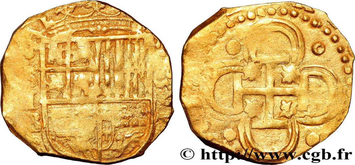 SPANIEN - KÖNIGREICH SPANIEN - PHILIPPE II. 2 Escudos 1591 Séville SS 