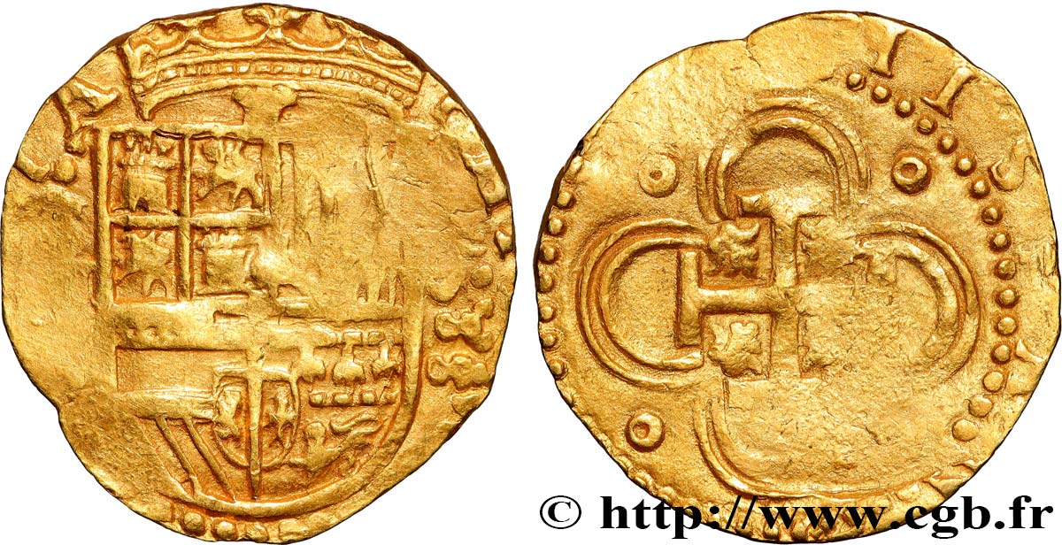 ESPAÑA - REINO DE ESPAÑA - FELIPE II 2 Escudos 1588 Séville MBC 