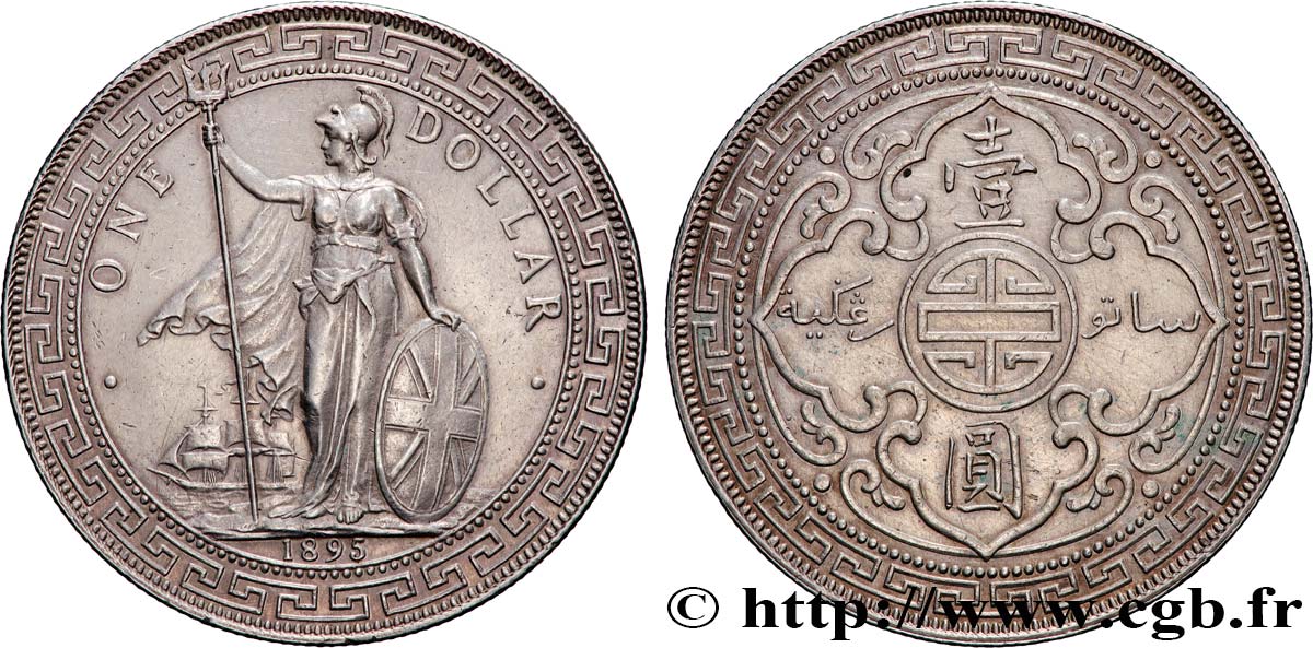 GREAT-BRITAIN - VICTORIA Trade dollar 1895 Bombay AU 