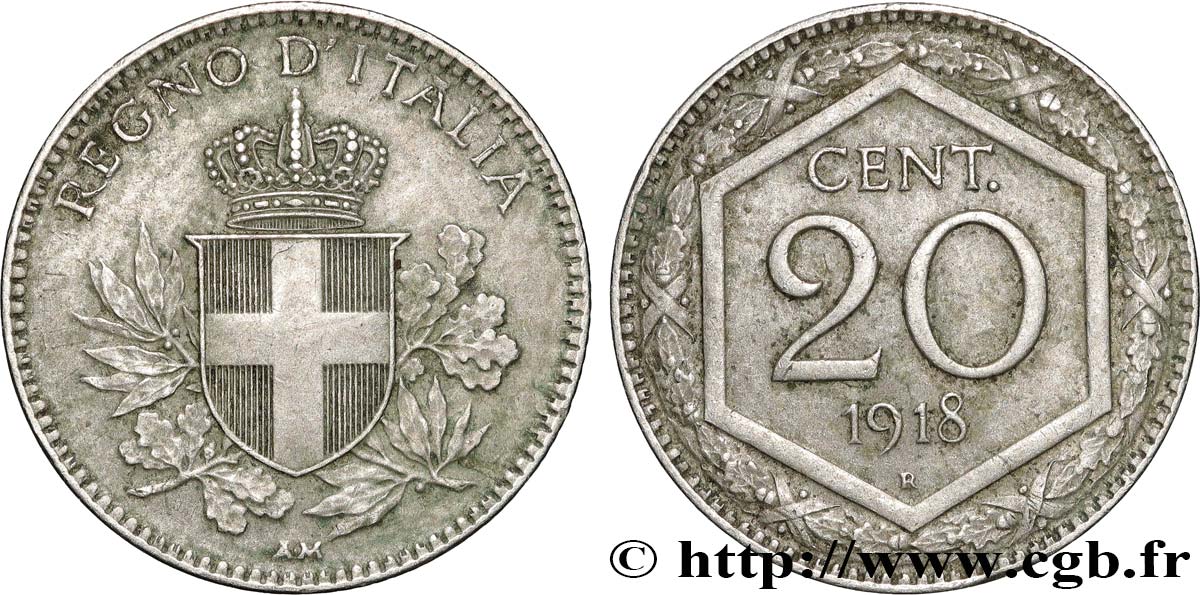ITALIE 20 Centesimi 1918 Rome TTB+ 