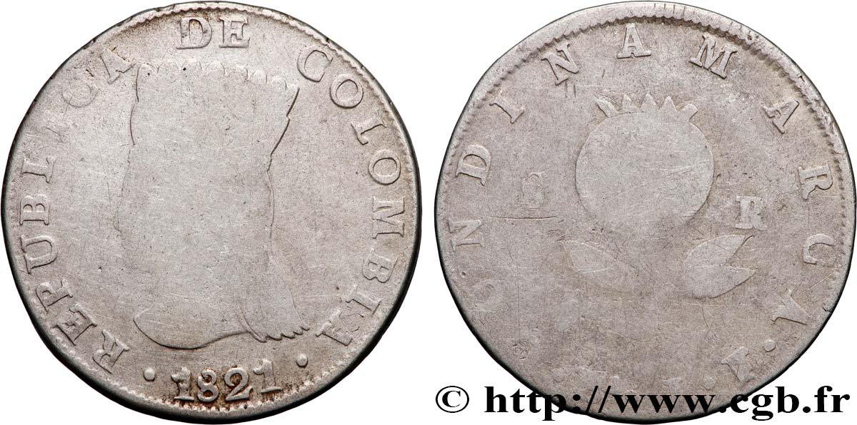 COLOMBIE 8 Reales 1821  TB 