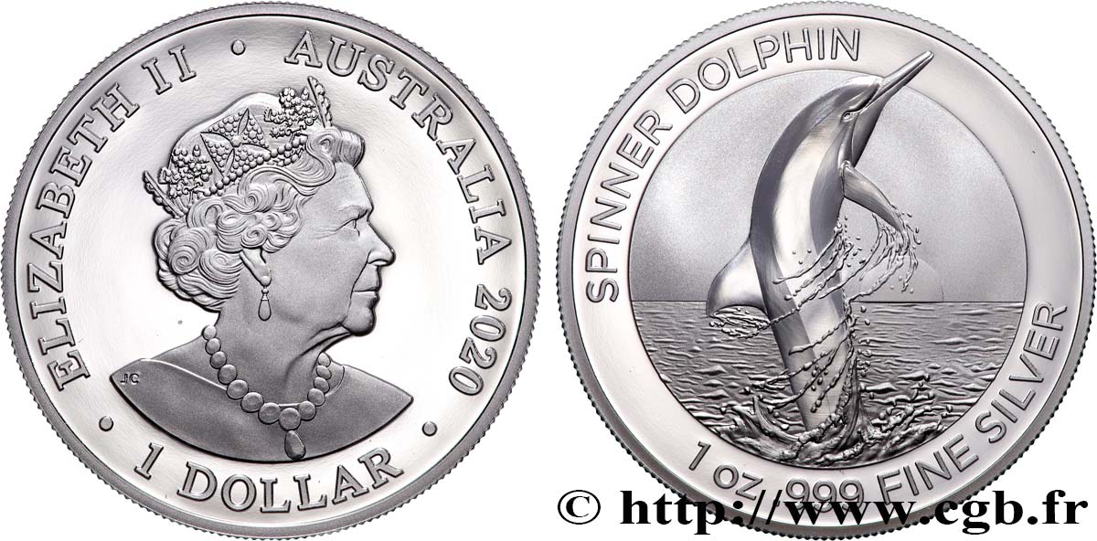 AUSTRALIEN 1 Dollar Proof Dauphin à long nez 2020 Canberra ST 