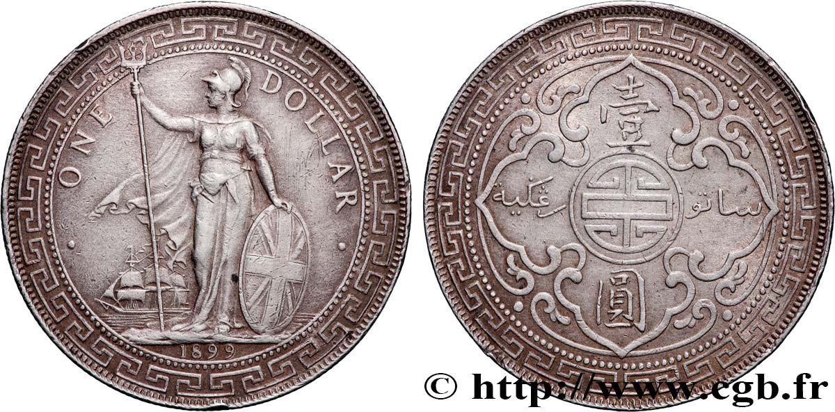 GRANDE BRETAGNE - VICTORIA Trade dollar 1899 Bombay TTB 