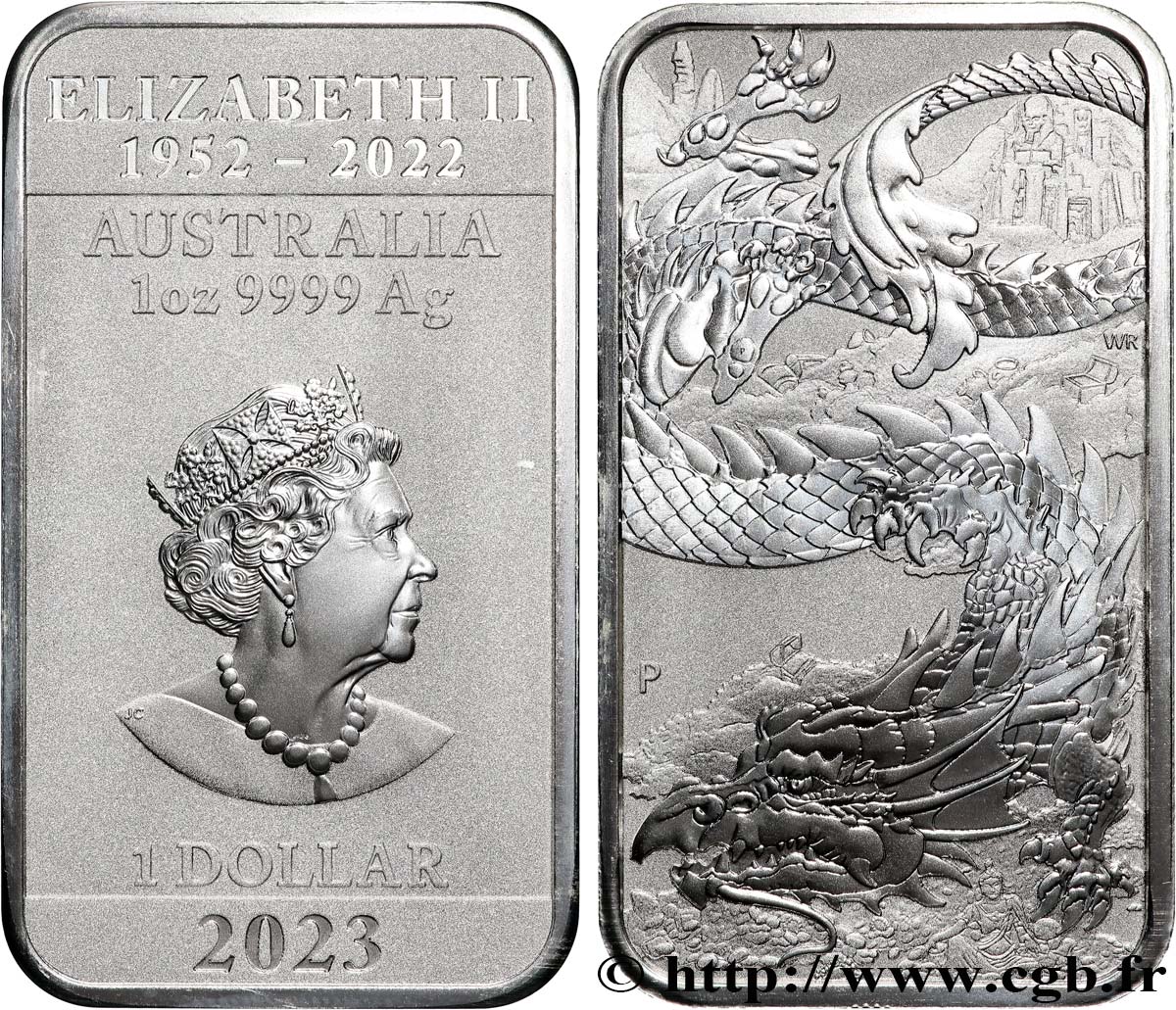 ARGENT D INVESTISSEMENT 1 Oz - 1 Dollar Proof Dragon chinois 2023 Perth FDC 