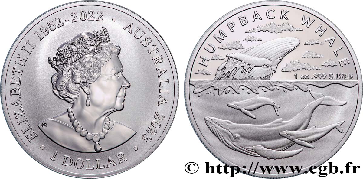 SILVER INVESTMENT 1 Oz - 1 Dollar Proof Baleine à Bosse 2023  FDC 
