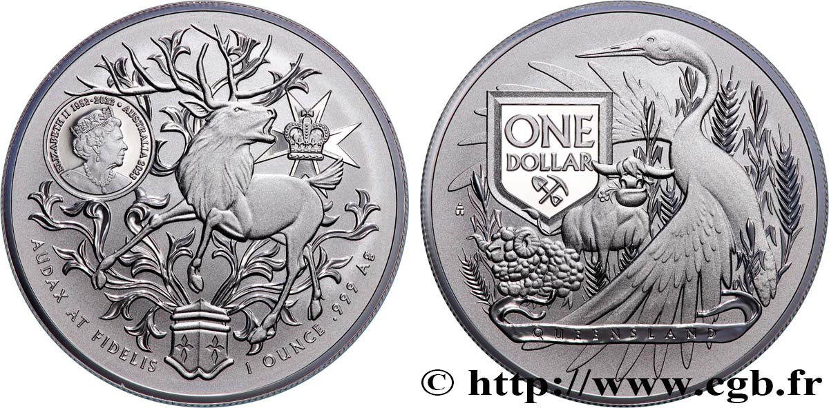 SILVER INVESTMENT 1 Oz - 1 Dollar Proof Queensland 2023  MS 