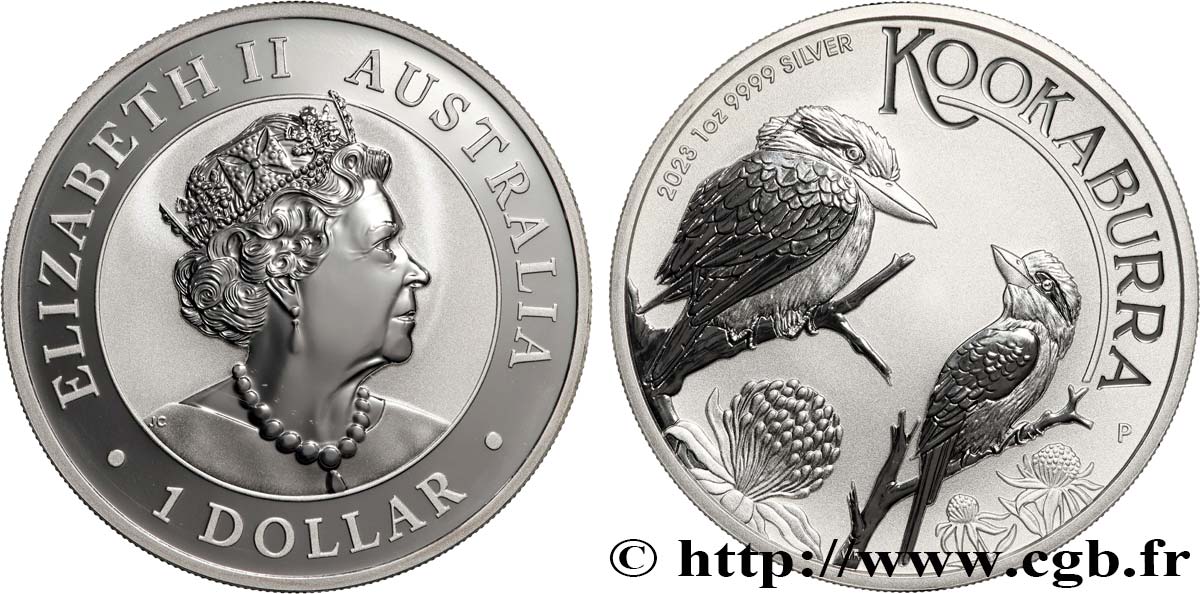 SILVER INVESTMENT 1 Oz - 1 Dollar Proof Kookaburra 2023  MS 