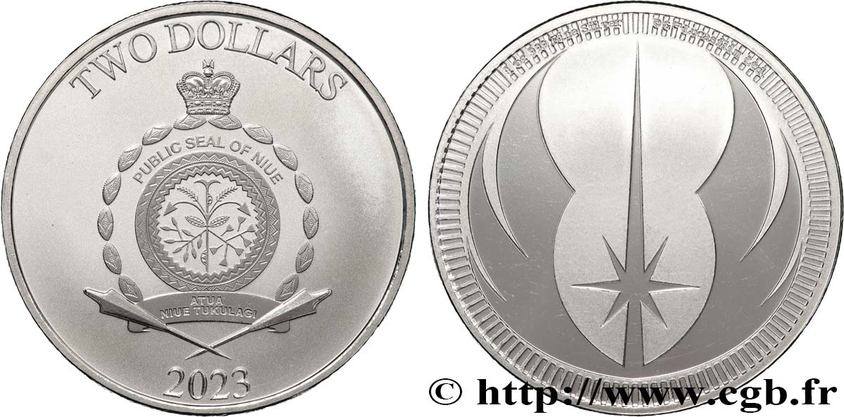 SILVER INVESTMENT 1 Oz - 2 Dollars Ordre du Jedi 2023  ST 