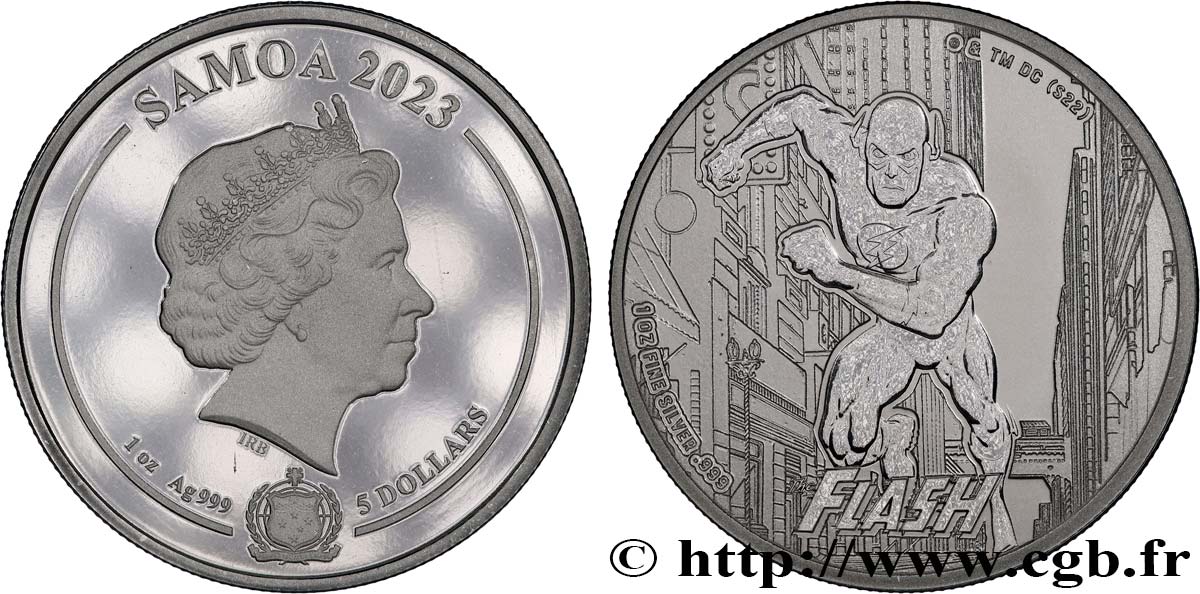 ARGENT D INVESTISSEMENT 1 Oz - 5 Dollars Flash DC Comics 2023  FDC 