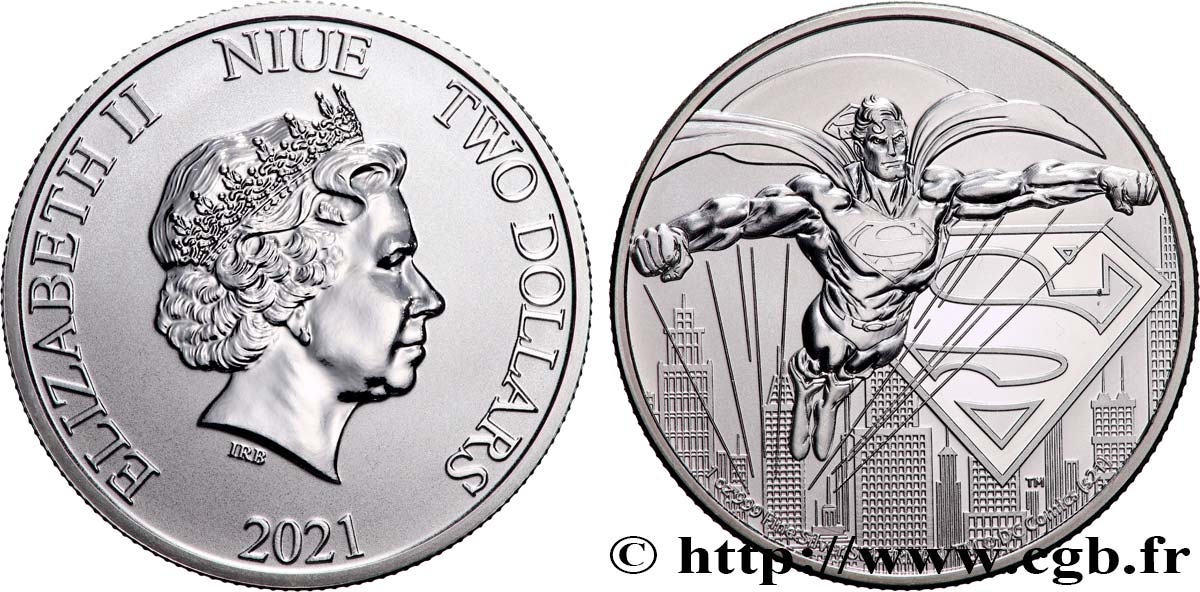 ARGENT D INVESTISSEMENT 1 Oz - 2 Dollars Superman 2021  FDC 