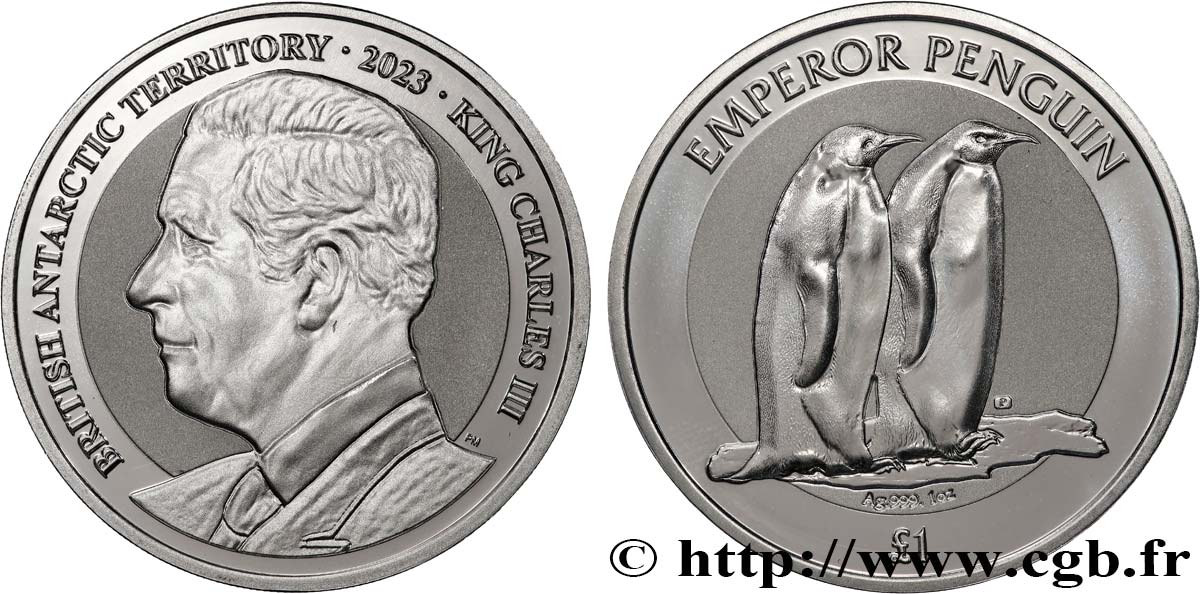 SILVER INVESTMENT 1 Oz - 1 Pound Manchot Empereur 2023  FDC 