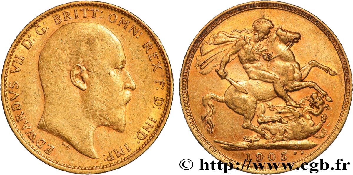OR, PALLADIUM ET PLATINE INVESTISSEMENT 1 Souverain Edouard VII 1905 Melbourne TTB 