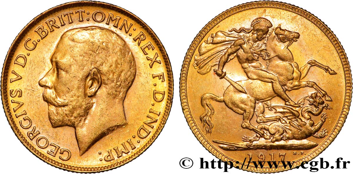 ORO, PALLADIO E PLATINO: INVESTIMENTI 1 Souverain Georges V 1917 Perth q.SPL 