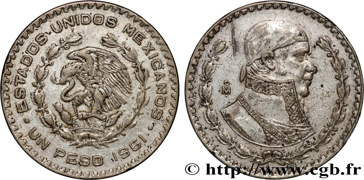 MEXIQUE 1 Peso Jose Morelos y Pavon 1961 Mexico TTB 