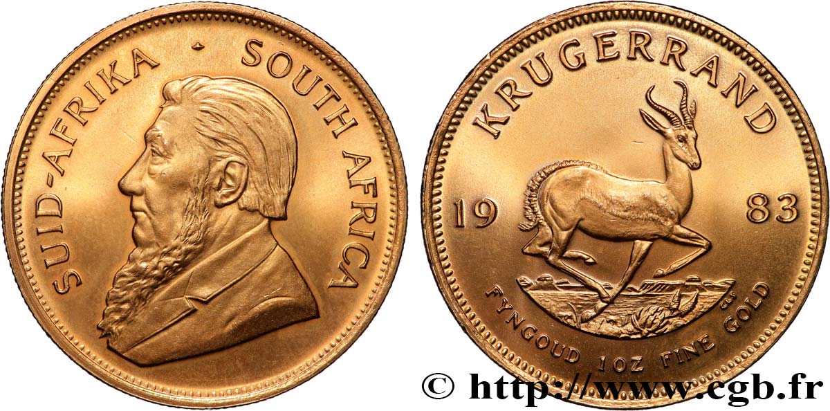 GOLD-, PALLADIUM- UND PLATIN-INVESTITIONEN 1 Oz - 1 Krugerrand Paul Kruger 1983 Prétoria fST 