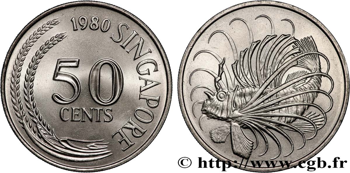 SINGAPOUR 50 Cents 1980  SUP 