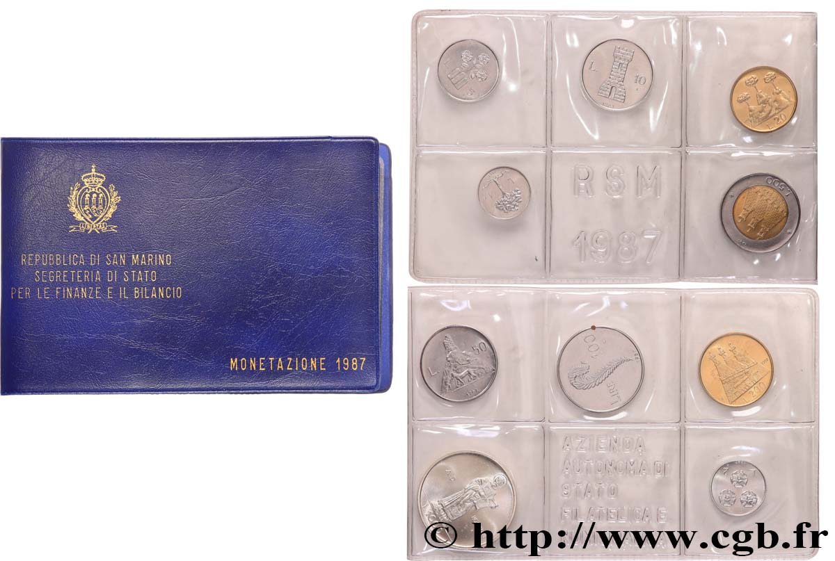 SAINT-MARIN Série FDC 10 Monnaies 1987 Rome FDC 