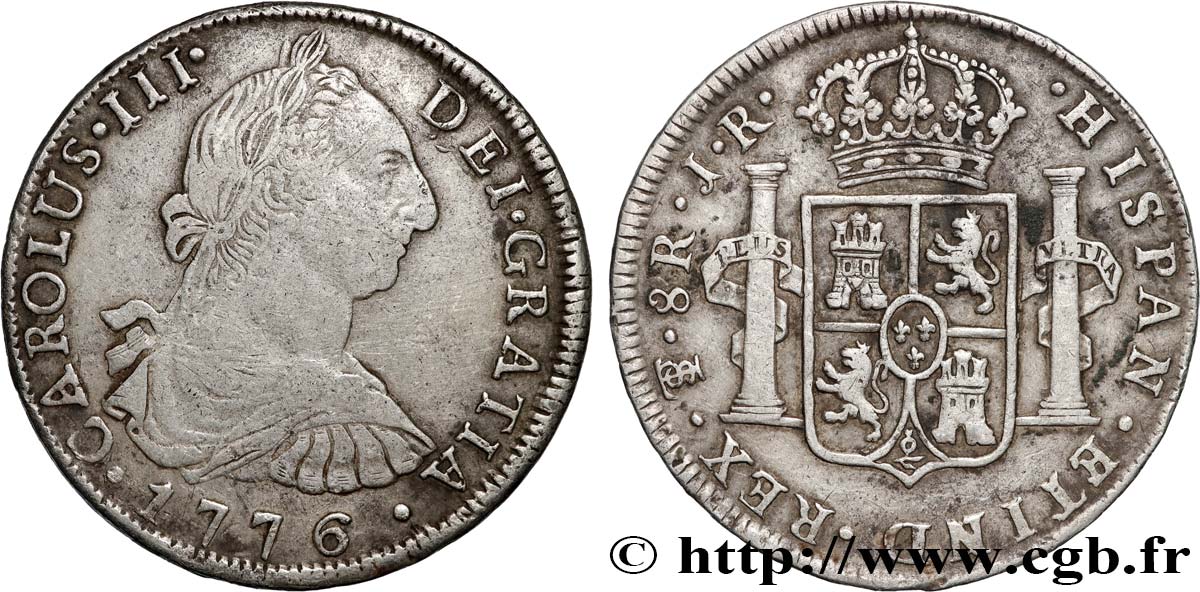 BOLIVIA 8 Reales Charles III 1776 Potosi VF 