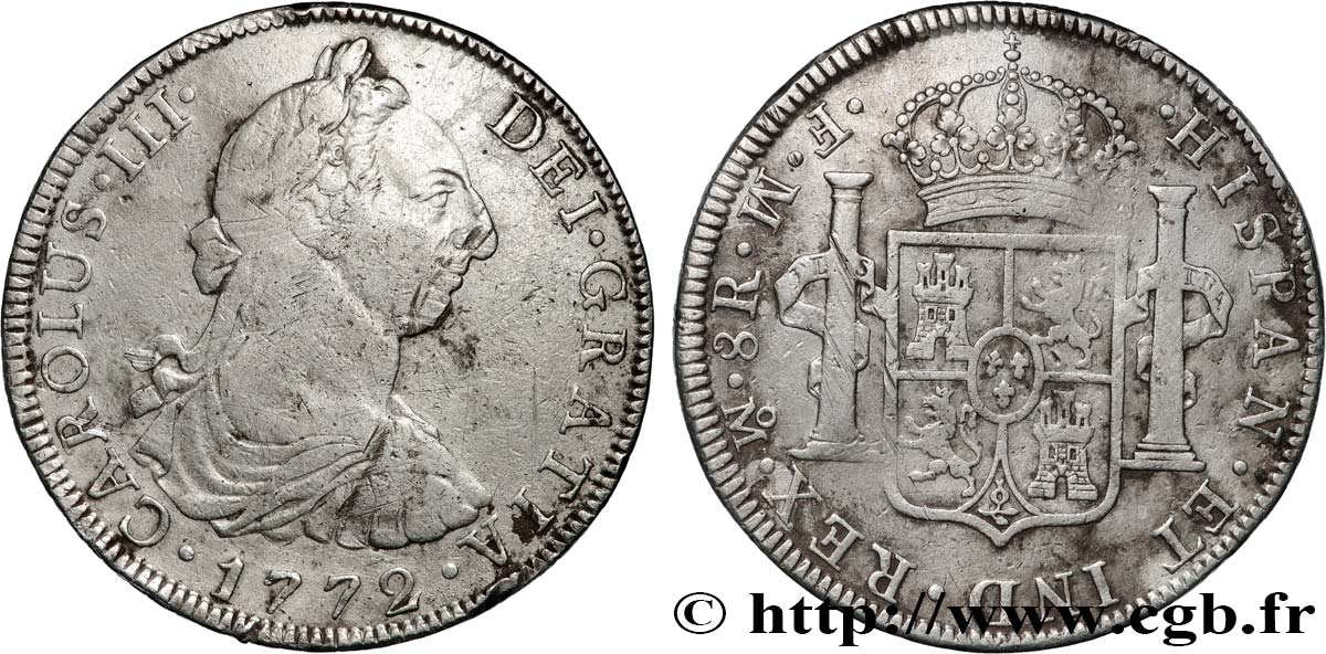 MEXIQUE - CHARLES III 8 Reales  1772 Mexico TB 