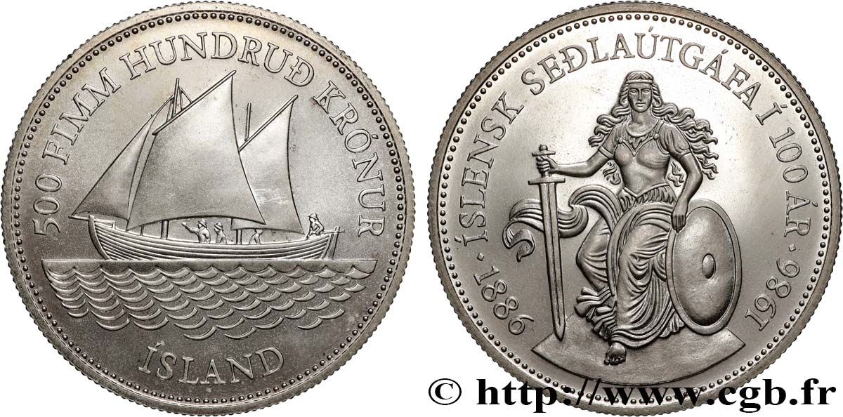 ISLANDE 500 Kronur Billets de Banque 1986  FDC 