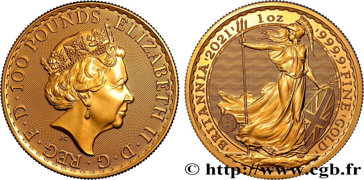 OR, PALLADIUM ET PLATINE INVESTISSEMENT 1 Oz - 100 Pounds Britannia  2021  FDC 