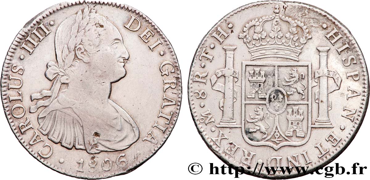 MEXIQUE - CHARLES IV 8 Reales  1806 Mexico TTB
 