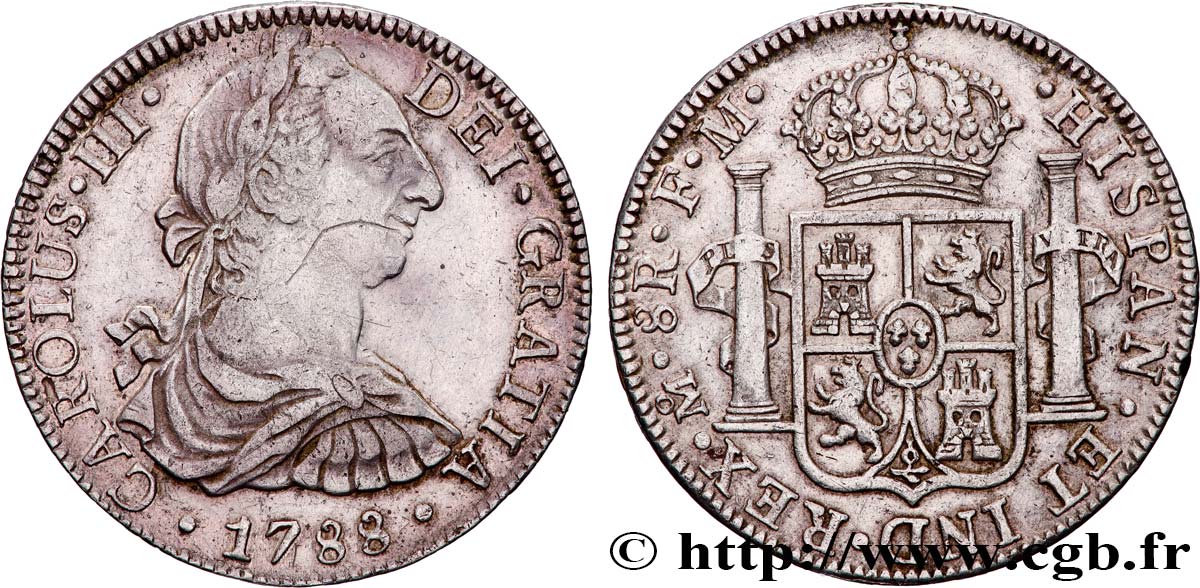 MEXIQUE - CHARLES III 8 Reales 1788 Mexico TTB 