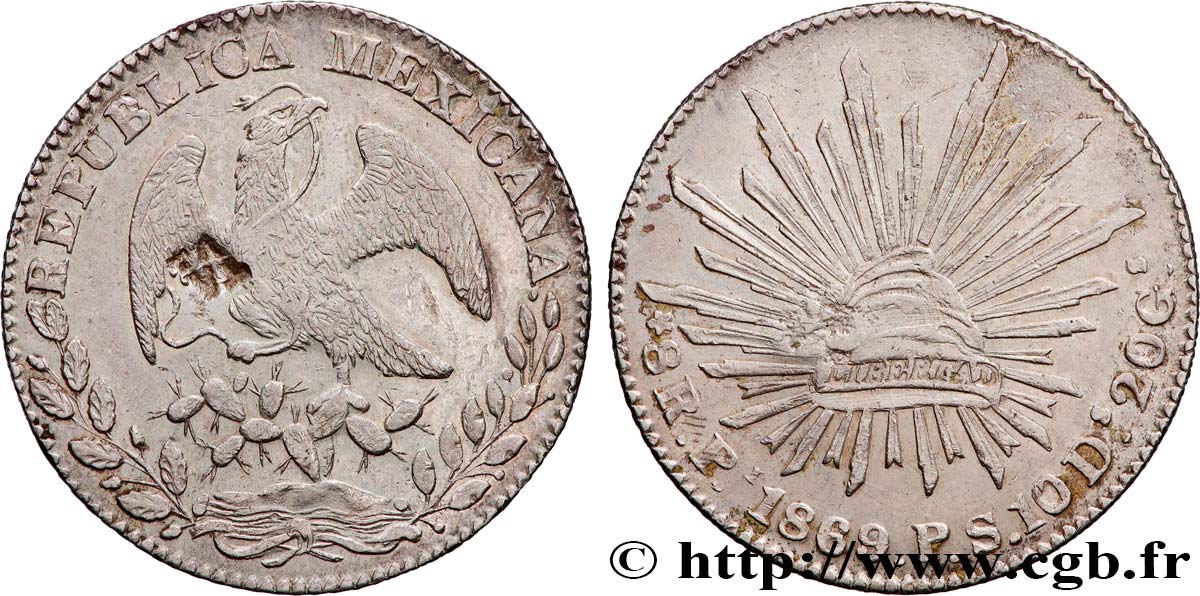 MESSICO 8 Reales 1869 San Luis Potosi BB 