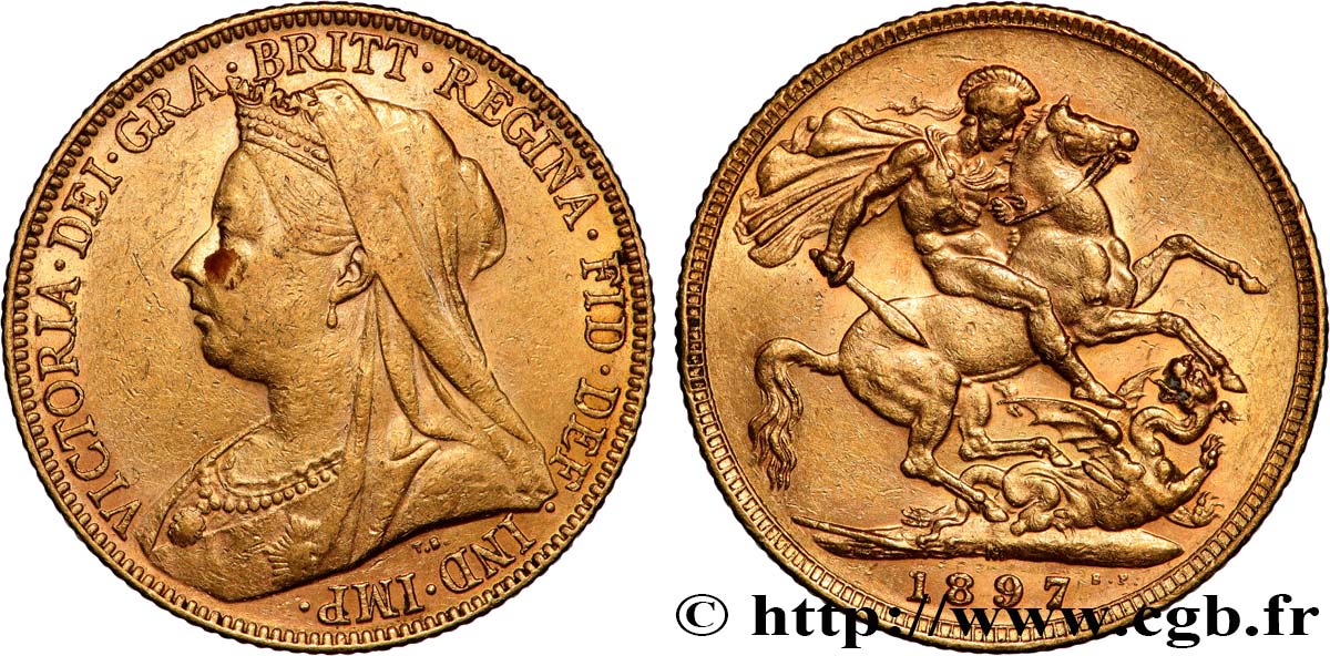 OR, PALLADIUM ET PLATINE INVESTISSEMENT 1 Souverain Victoria “Old Head” 1897 Melbourne - M TTB 