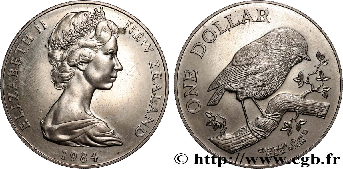 NEW ZEALAND 1 Dollar Miro des Chatham 1984 Royal Australian Mint (Camberra) AU 