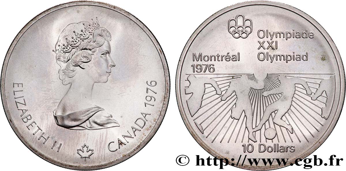 CANADA 10 Dollars JO Montréal 1976 football / Elisabeth II 1976  MS 