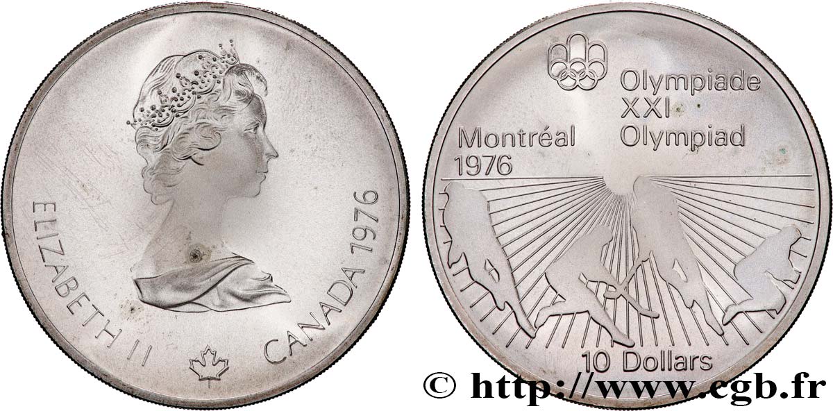CANADA 10 Dollars JO Montréal 1976 hockey sur gazon 1976  MS 