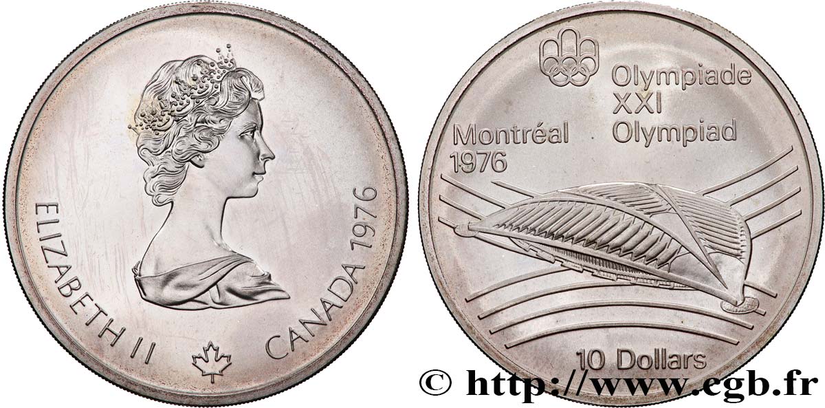 CANADA 10 Dollars JO Montréal 1976 vélodrome olympique 1976  MS 