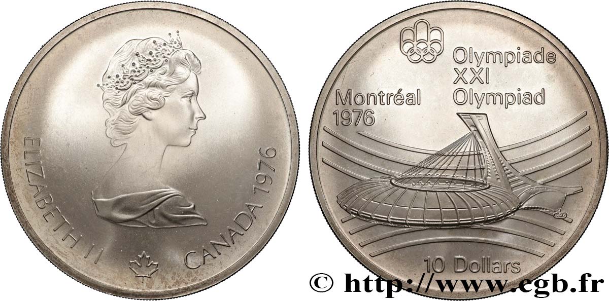 CANADA 10 Dollars JO Montréal 1976 stade olympique 1976  MS 