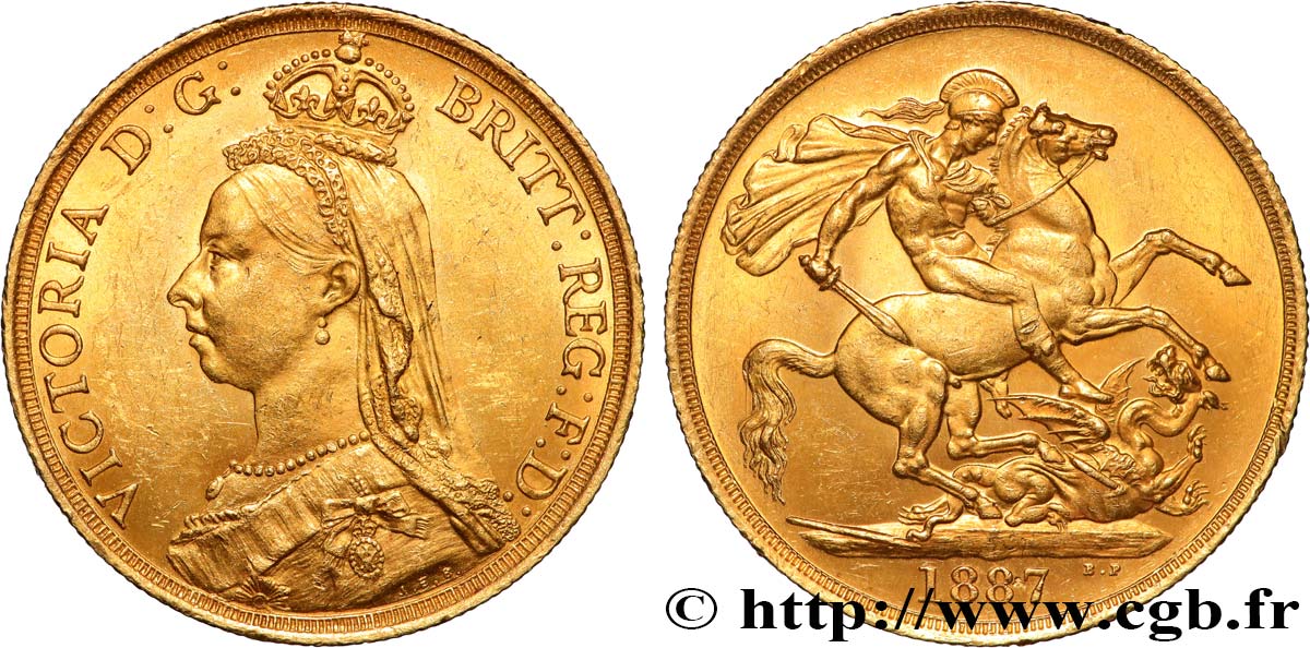 GRAN BRETAÑA - VICTORIA 2 Pounds (2 Livres) “buste du jubilé” 1887 Londres SC 