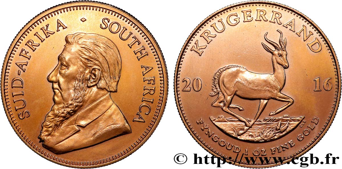 GOLD, PALLADIUM & PLATINUM INVESTMENT 1 Oz - 1 Krugerrand Paul Kruger 2016 Prétoria MS 