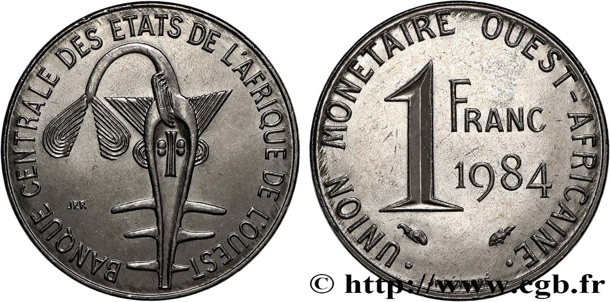 ÉTATS DE L AFRIQUE DE L OUEST (BCEAO) 1 Franc BCEAO 1984 Paris SUP 