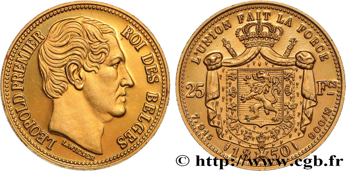 BELGIO 25 Francs fantaisie Léopold Ier n.d.  MS 