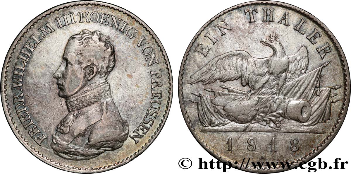 ALLEMAGNE - ROYAUME DE PRUSSE - FRÉDÉRIC-GUILLAUME III 1 Thaler  1818 Berlin XF 