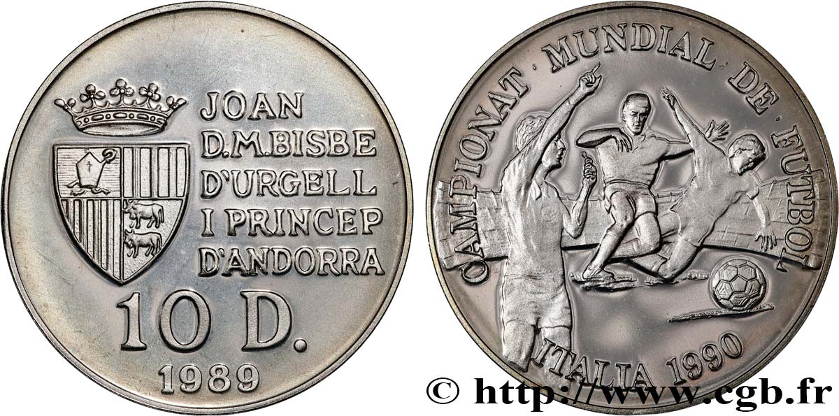 ANDORRA 10 Diners Proof Coupe du Monde 1990 1989  fST 