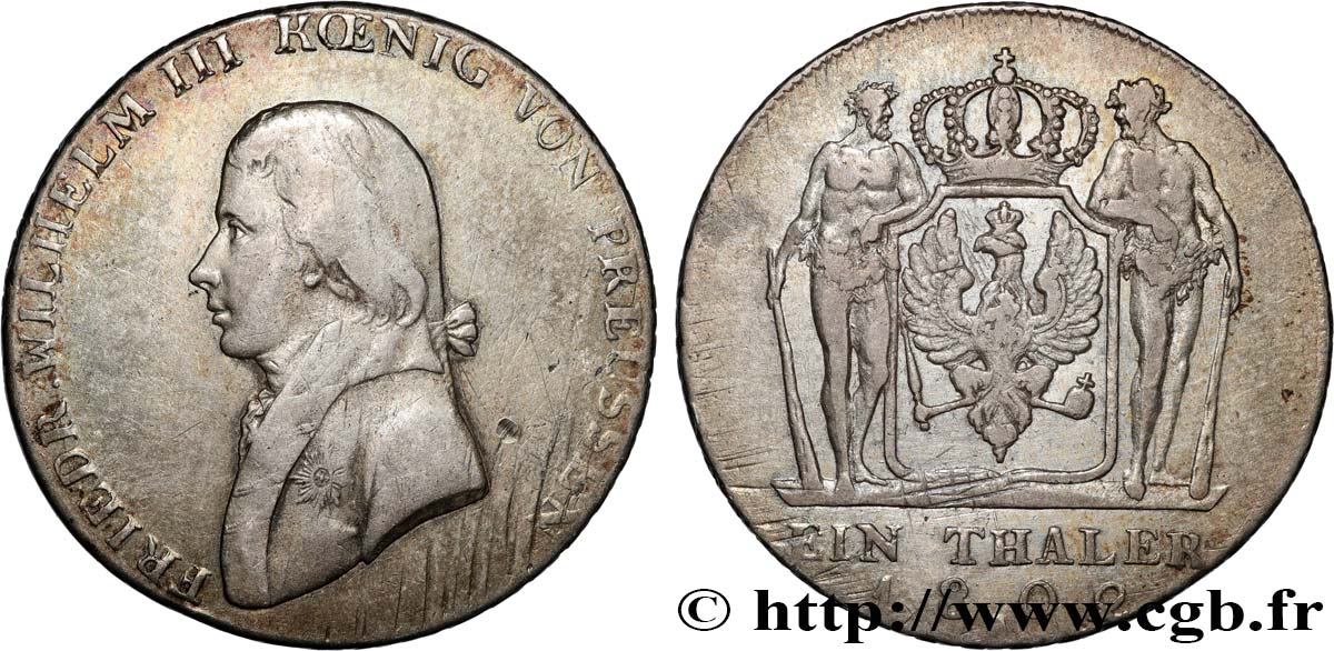 ALLEMAGNE - ROYAUME DE PRUSSE - FRÉDÉRIC-GUILLAUME III 1 Thaler 1802 Berlin XF 