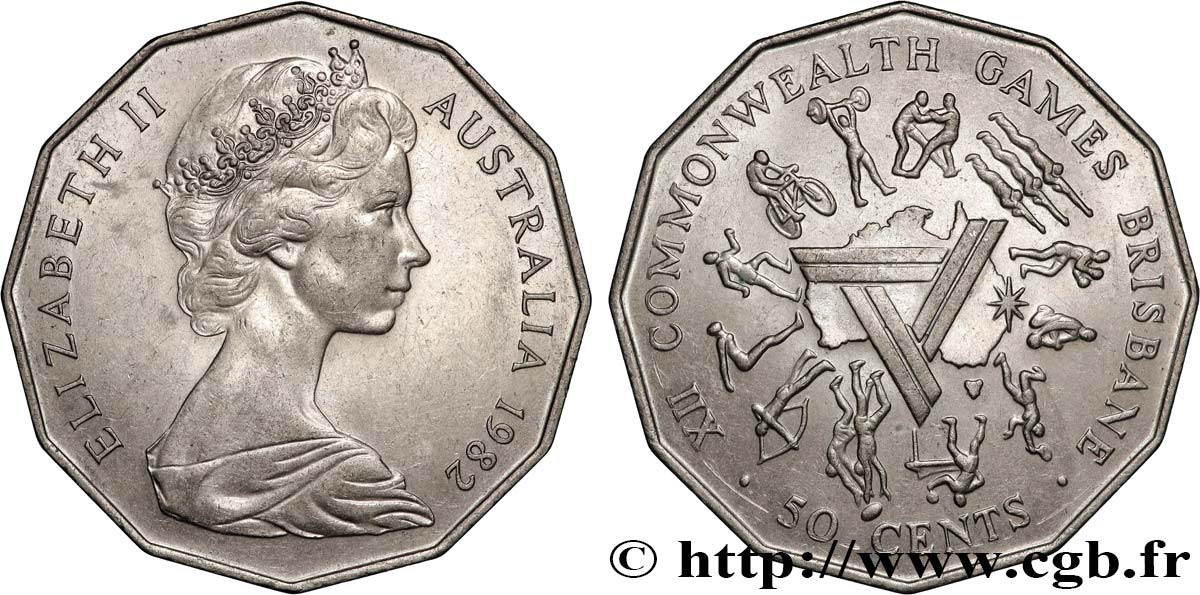 AUSTRALIE 50 Cents XIIe jeux du Commonwealth 1982  SUP 