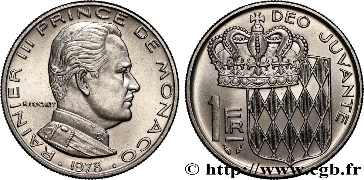 MONACO 1 Franc Rainier III 1978 Paris VZ 