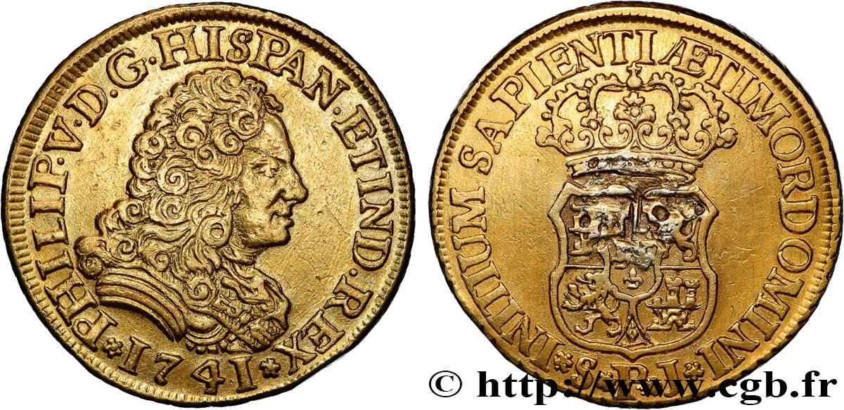 ESPAÑA - REINO DE ESPAÑA - FELIPE IV 2 Escudos  1741 Séville MBC+ 