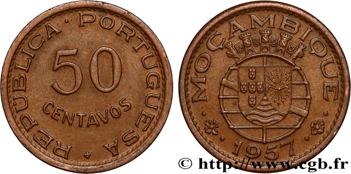 MOZAMBIQUE 50 Centavos colonie portugaise du Mozambique 1957  XF 